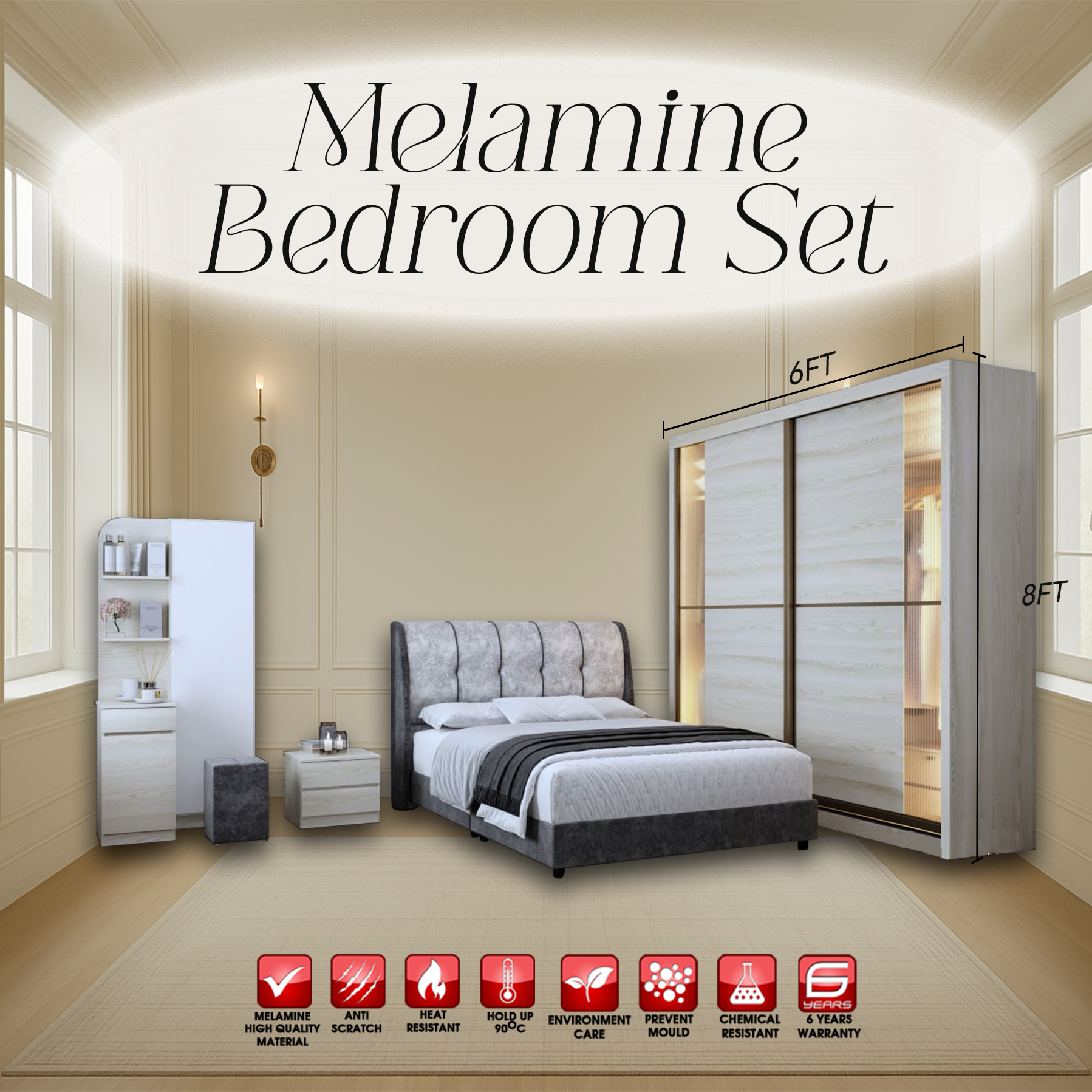 288 6X8FT BEDROOM SET